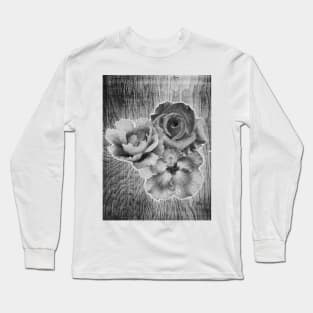Black and White Bouquet Long Sleeve T-Shirt